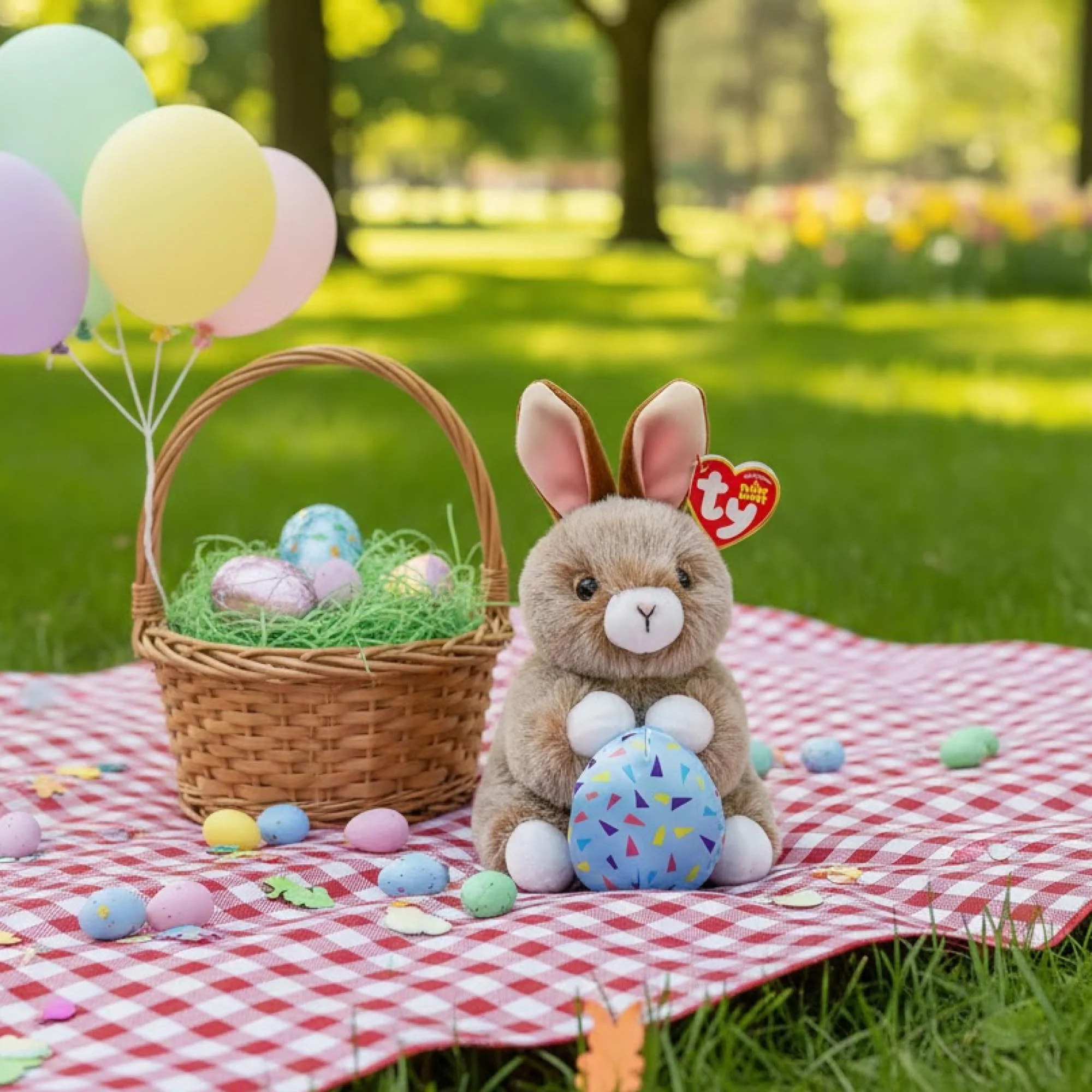 Ty Beanie Praline The Brown Easter Bunny - 6" - Image 2