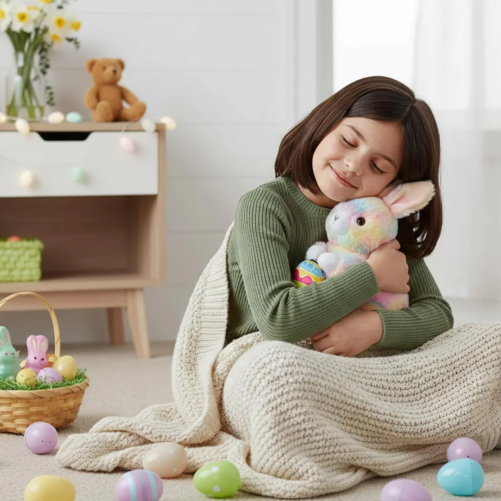 Ty Beanie Sprout The Pastel Bunny with Colorful Easter Egg - 6" - Image 3