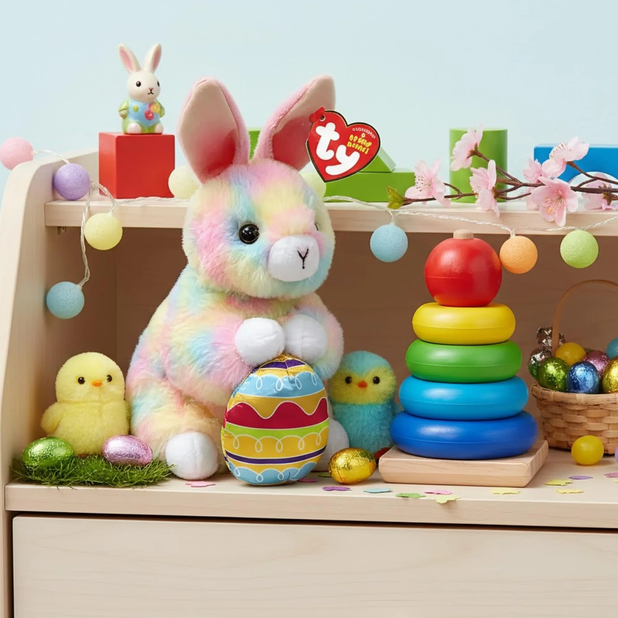 Ty Beanie Sprout The Pastel Bunny with Colorful Easter Egg - 6" - Image 5