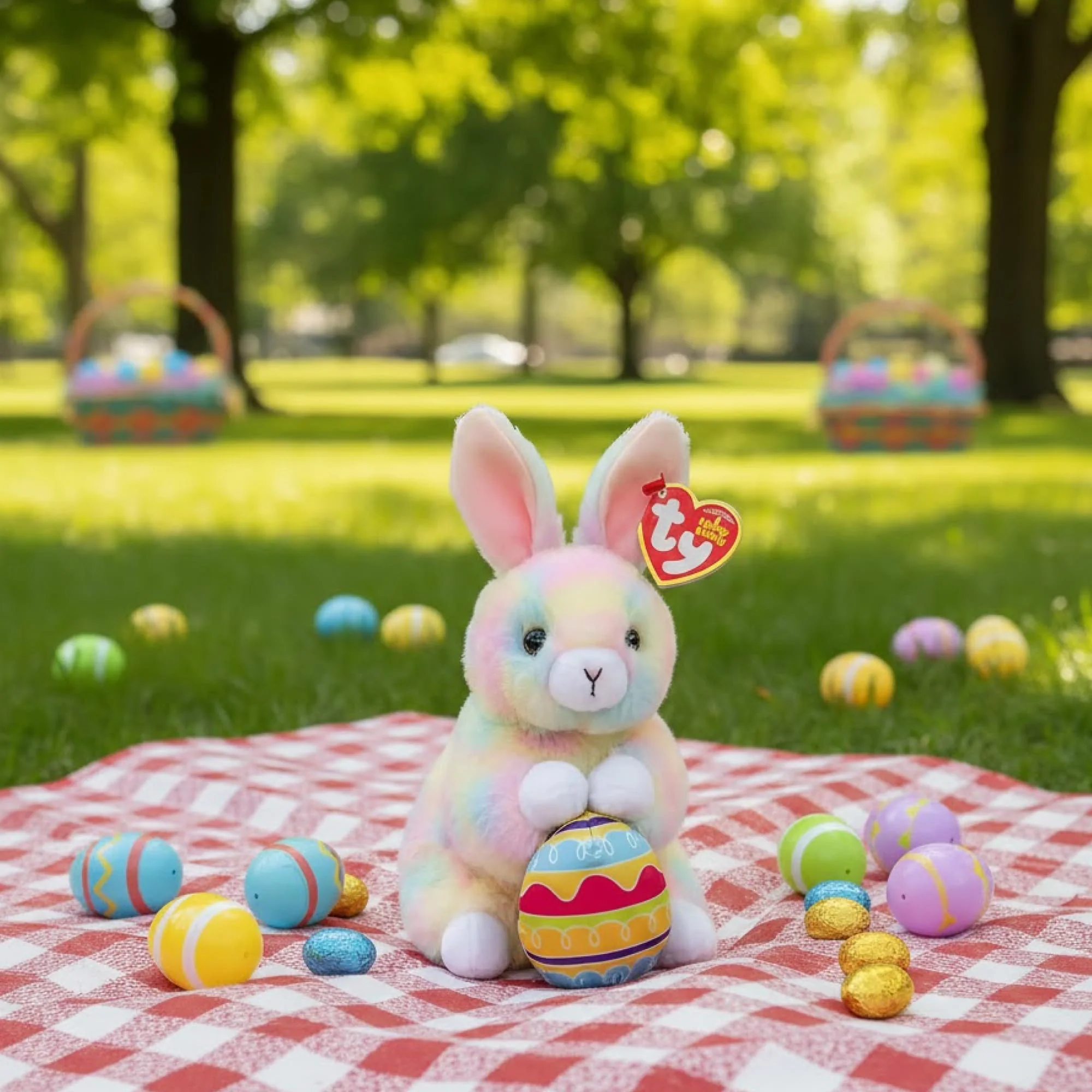 Ty Beanie Sprout The Pastel Bunny with Colorful Easter Egg - 6" - Image 6