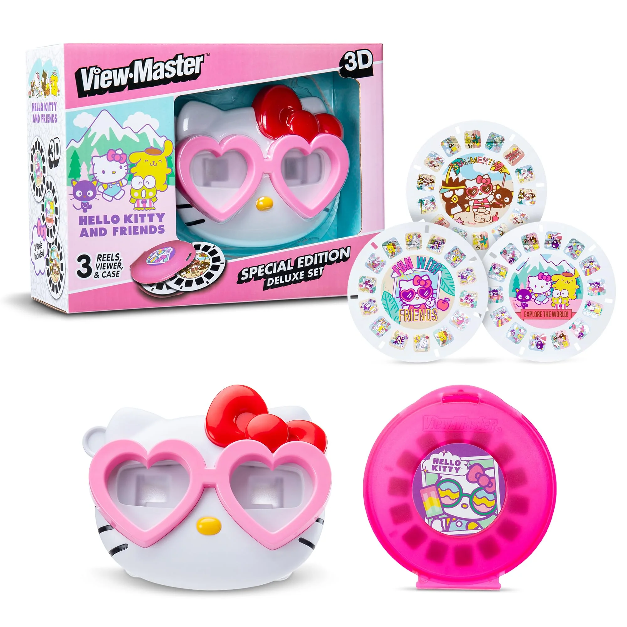 Hello Kitty Deluxe View Finder Set - Reel Viewer for Kids, Adults, Classic Game, Retro Toy, Kawaii, Nostalgic Gift, View Finder Toys, Learning Toy, Ages 3+