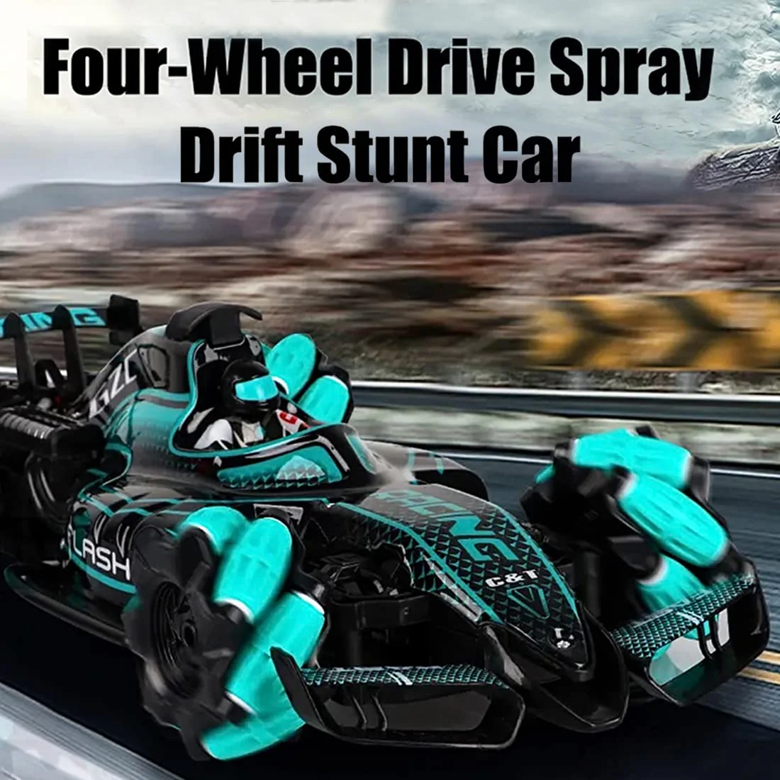Wembley Rechargeable F1 Super Drifter 360° Rotation Remote Control Smoke car with LED Lights | 1:14 Fog Stunt High Speed 25KM/H Race Remote Control Fast Stunt Toy Car - Image 8