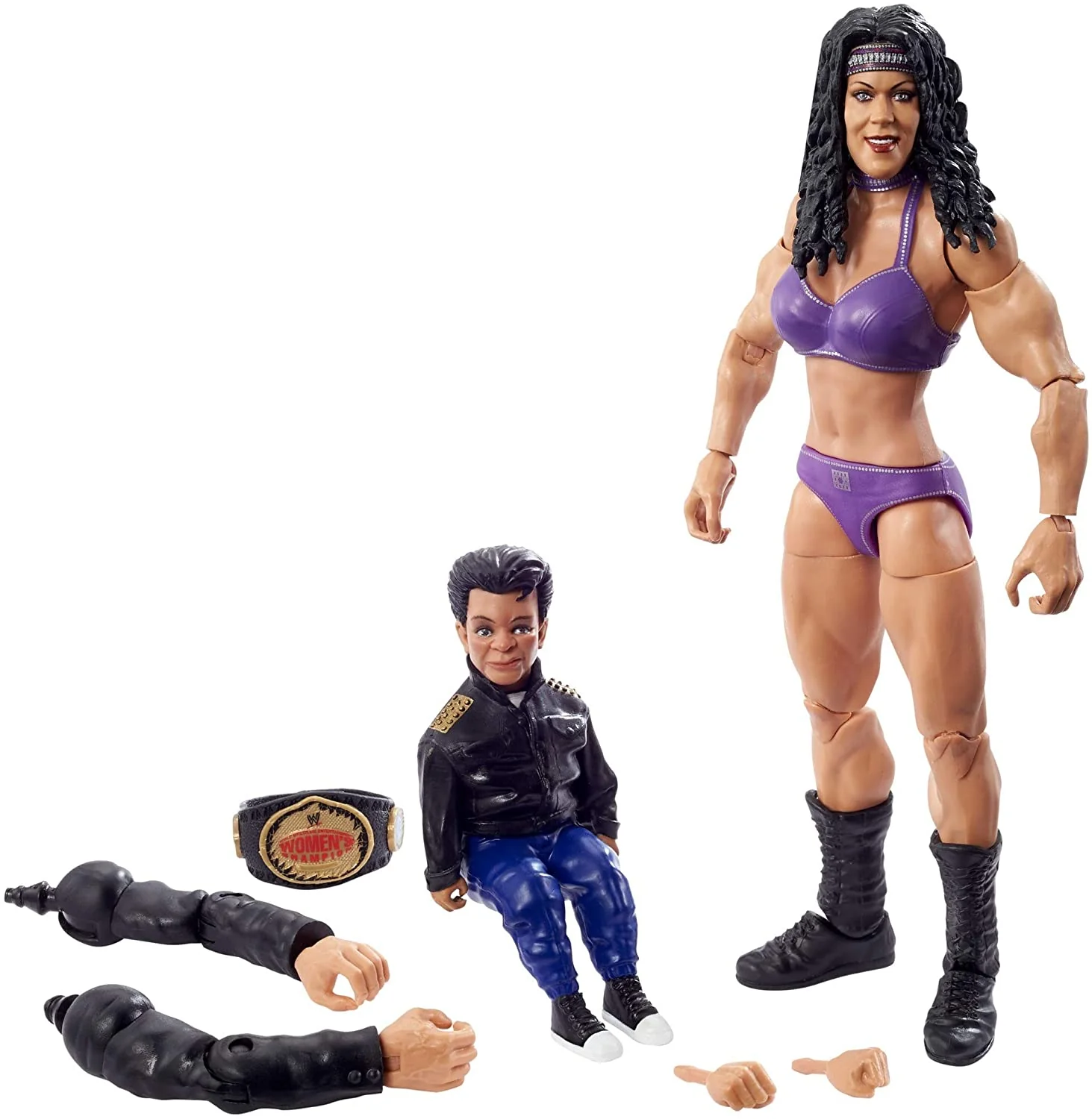 WWE Wrestlemania 37 Elite Collection Chyna Action Figure with Women’s Championship and Paul Ellering and Rocco BuildAFigure Pieces6 in Posable Collectible Gift Fans Ages 8 Years Old and Up