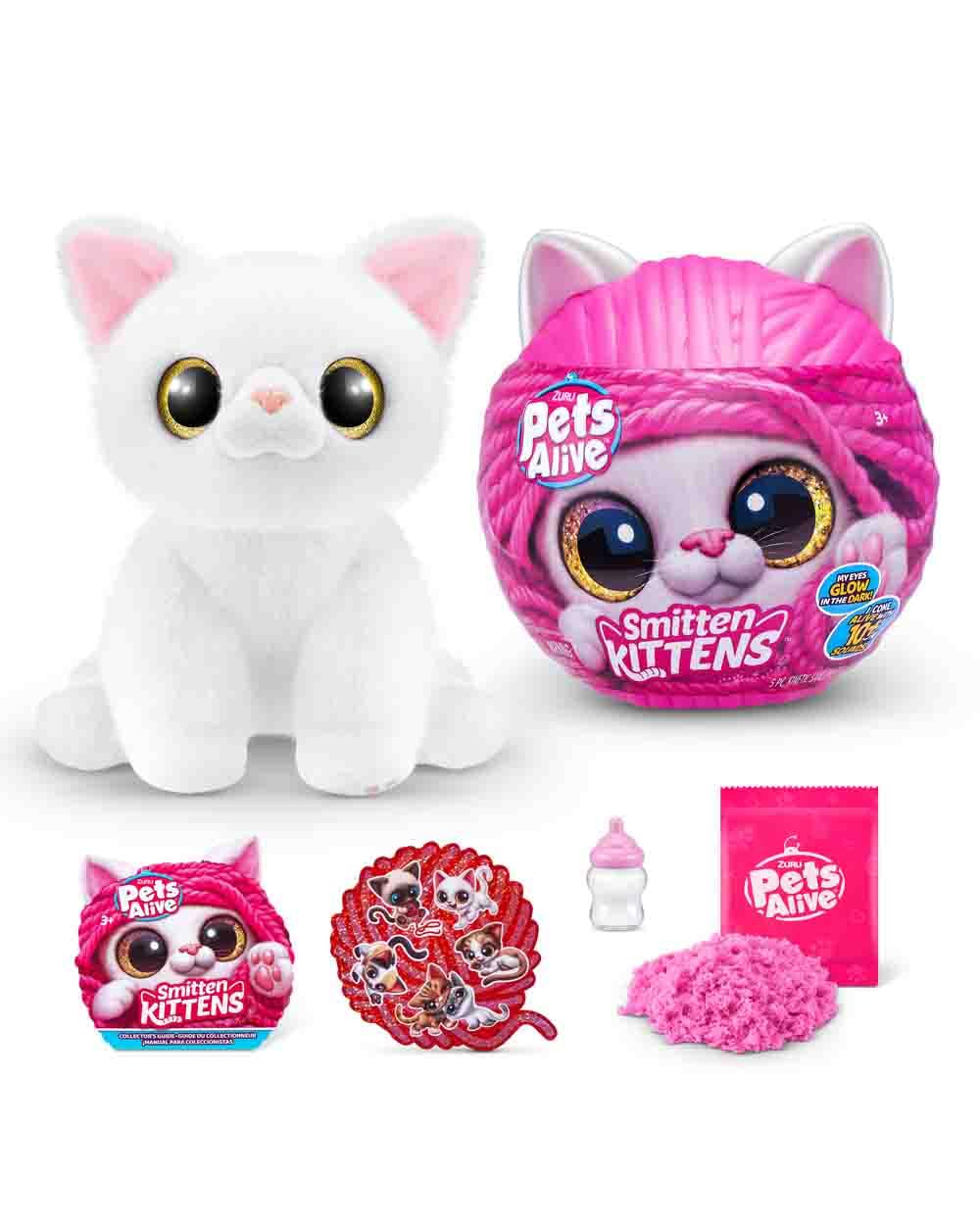 ZURU Pet's Smitten Kitten's Interactive Plush Assorted, Small