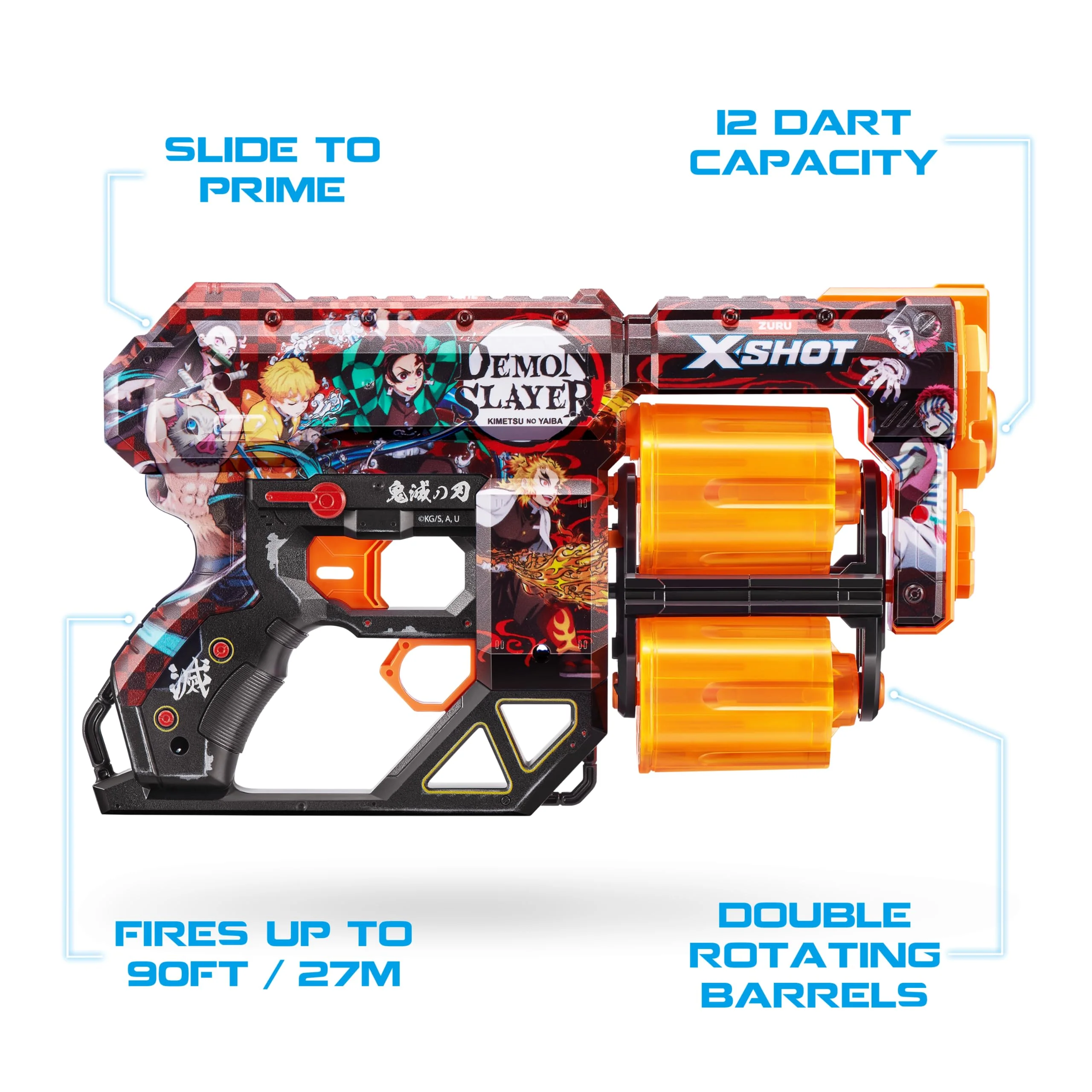 ZURU XSHOT Skins Dread with 12 Darts - Demon Slayer - Image 3